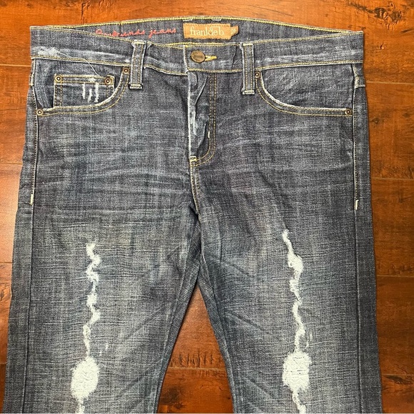 FRANKIE B. Denim My Boyfriends Jeans Low Rise Straight Leg Vintage Y2K Size 26 - Picture 3 of 11